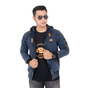 The Bery Jaket Hoodie Denim Pria - Sanwash Black