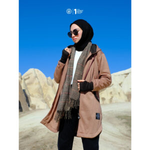 Elektra Jaket Wanita Muslimah Modis dengan Handsock - Fleece Hangat & Stylish