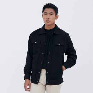 Jaket Pria Hitam Coverall Panjang